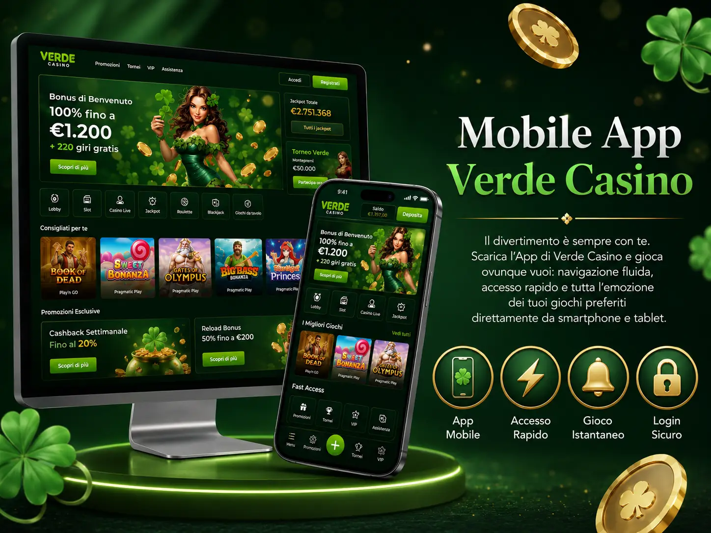 Versione Mobile di Verde Casino